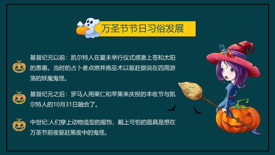 万圣节节日介绍PPT模板1