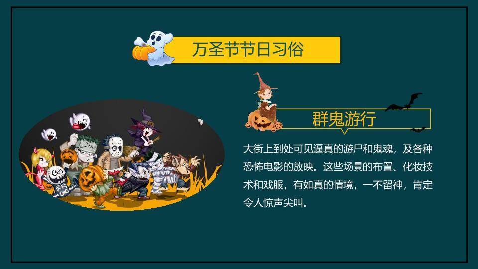 万圣节节日介绍PPT模板3