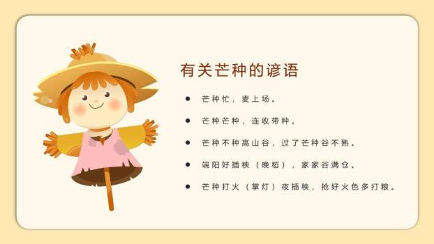 二十四节气芒种教学PPT模板9