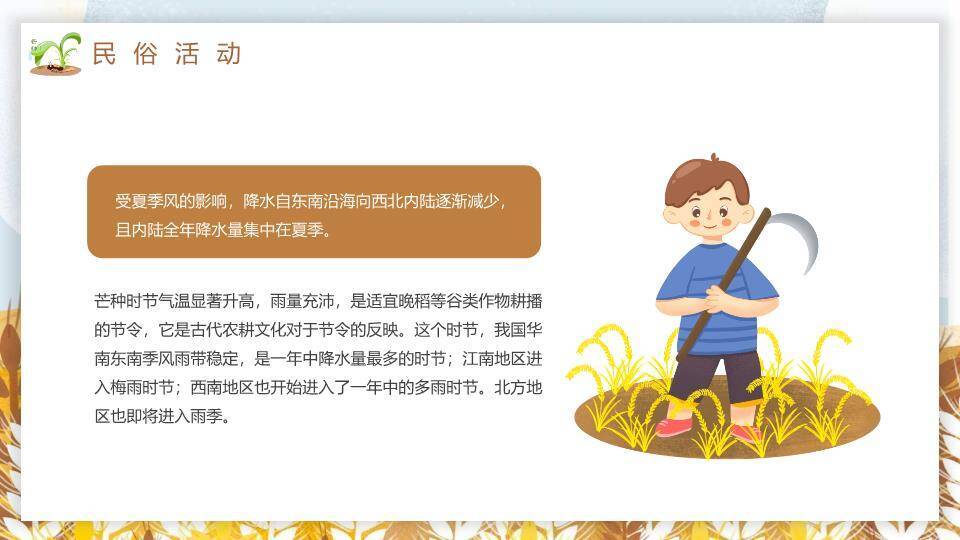 芒种节气文化介绍PPT模板4