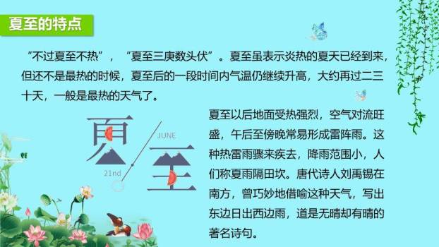 夏至节气科普PPT模板2