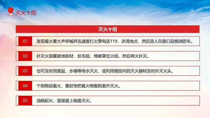 119消防宣传日校园安全PPT模板6