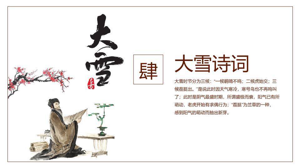 大雪节气文化解读PPT模板8