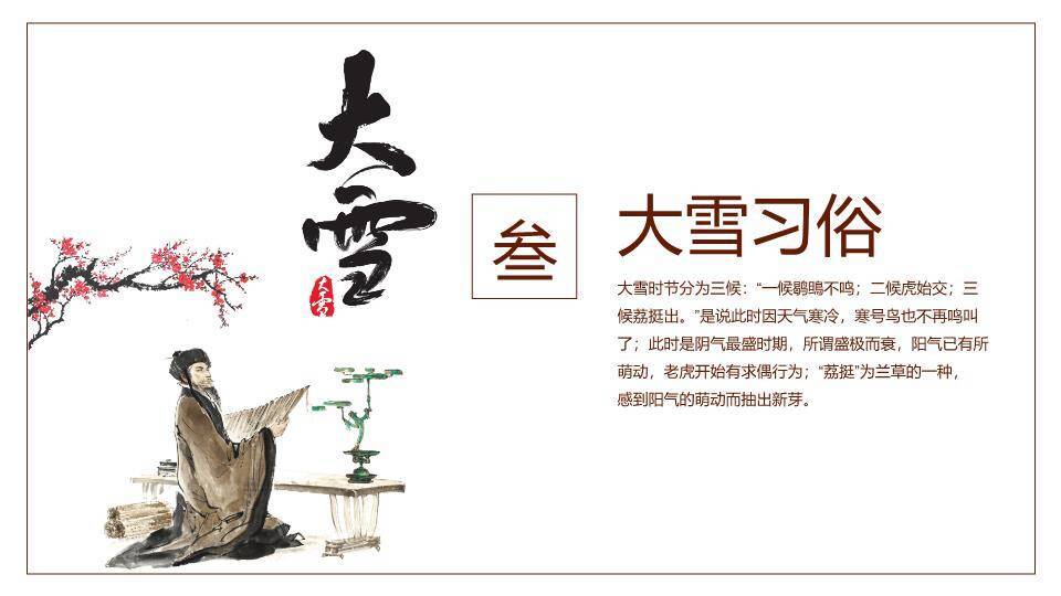 大雪节气文化解读PPT模板4