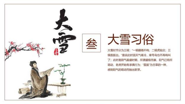 大雪节气文化解读PPT模板4
