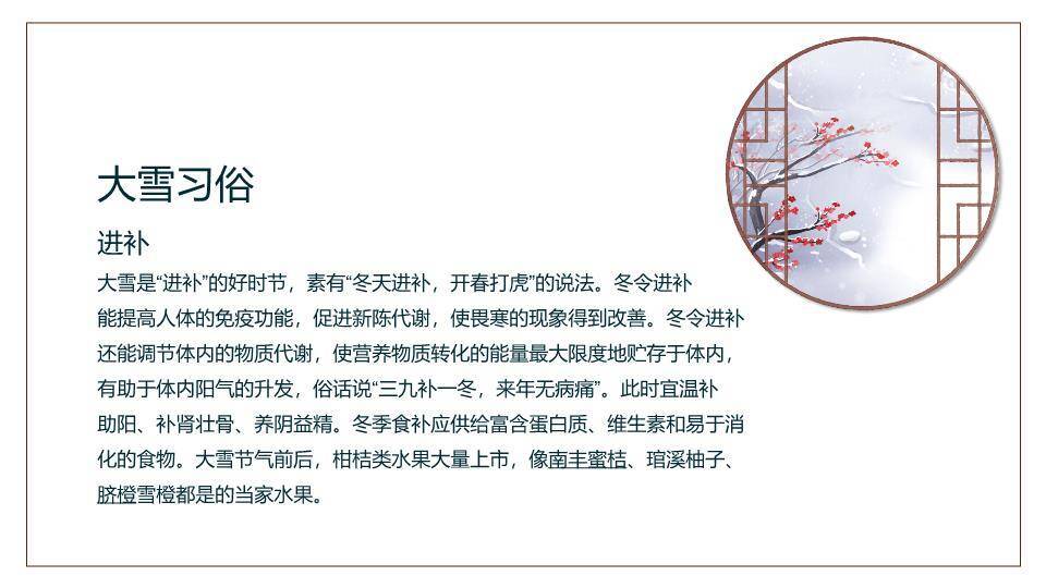 大雪节气文化解读PPT模板7