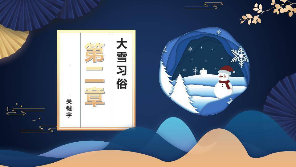 小雪节气可爱风PPT模板1
