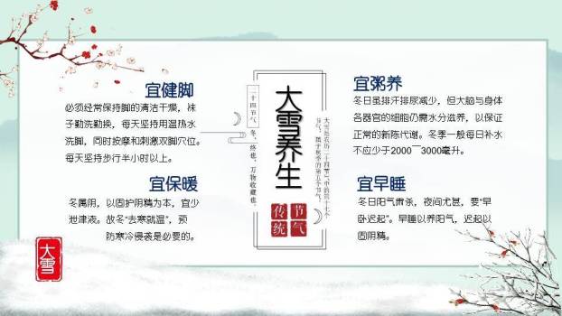 大雪寒时PPT模板6