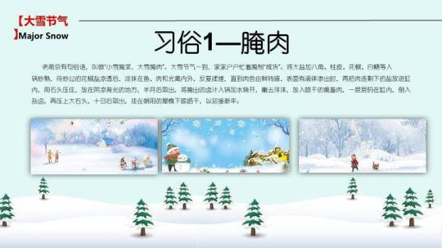 大雪夜深听雪PPT模板3