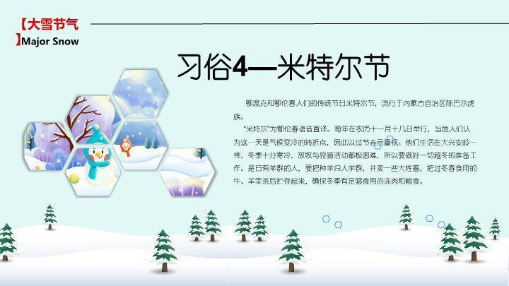 大雪夜深听雪PPT模板6