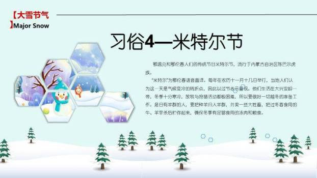 大雪夜深听雪PPT模板6