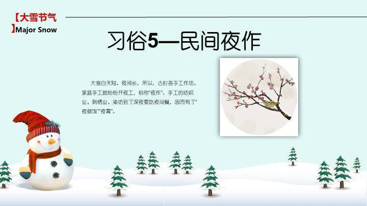 大雪夜深听雪PPT模板7