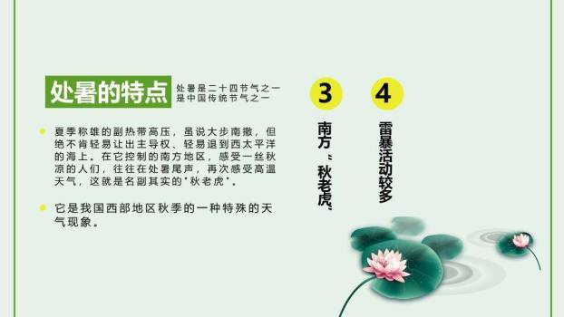 处暑节气PPT模板1