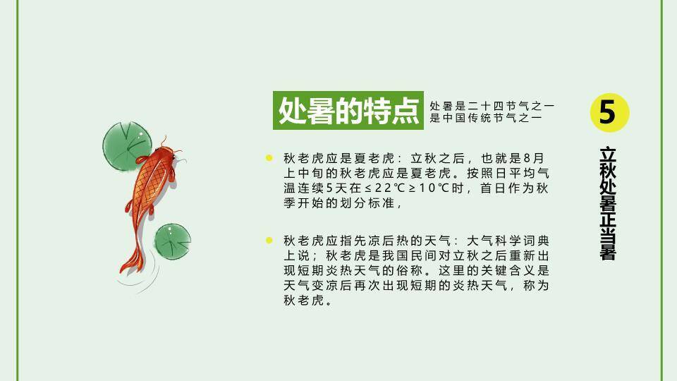 处暑节气PPT模板2
