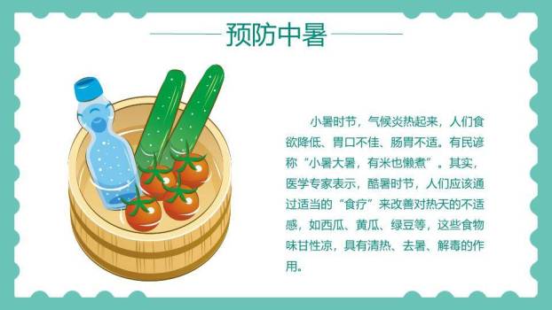 小暑插画风PPT模板9