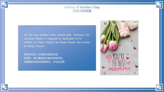 母亲节英文介绍PPT模板1
