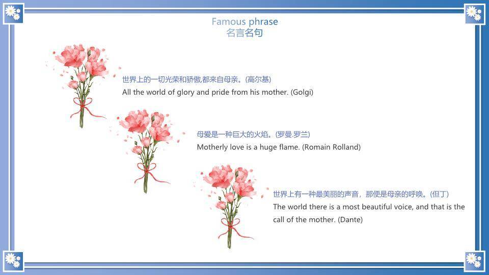 母亲节英文介绍PPT模板3