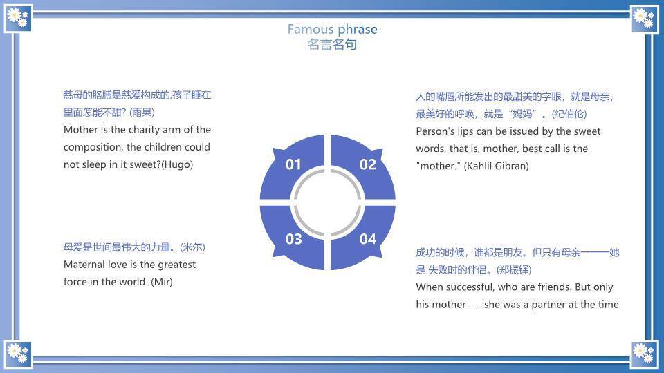 母亲节英文介绍PPT模板4