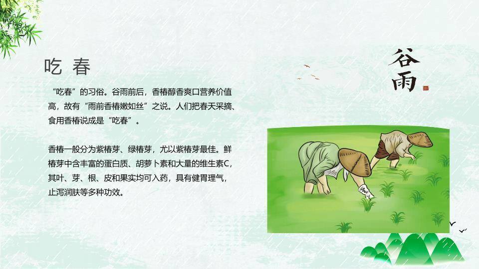 谷雨节气文化PPT模板7