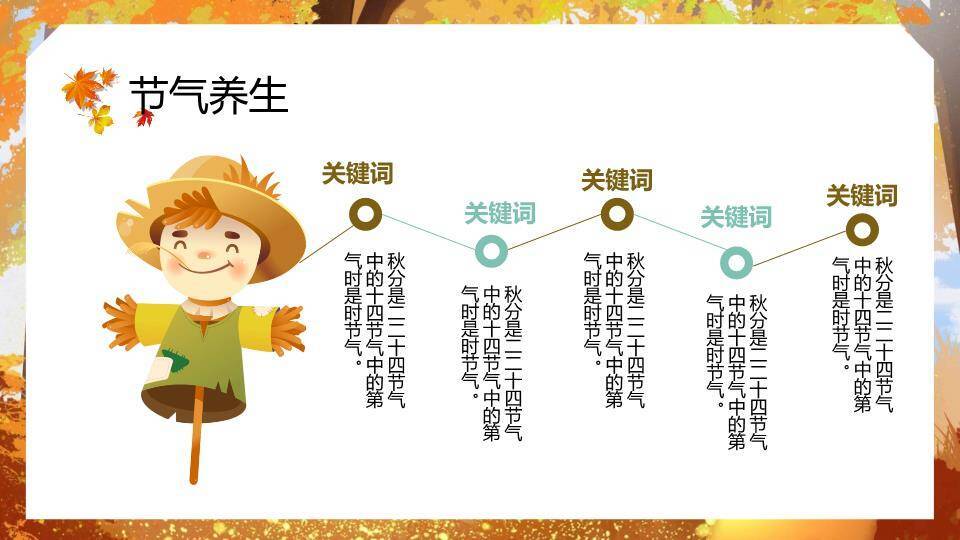 秋分节气秋日私语PPT模板9