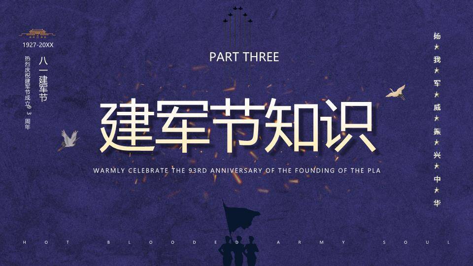 热血军魂八一建军节庆典PPT模板5