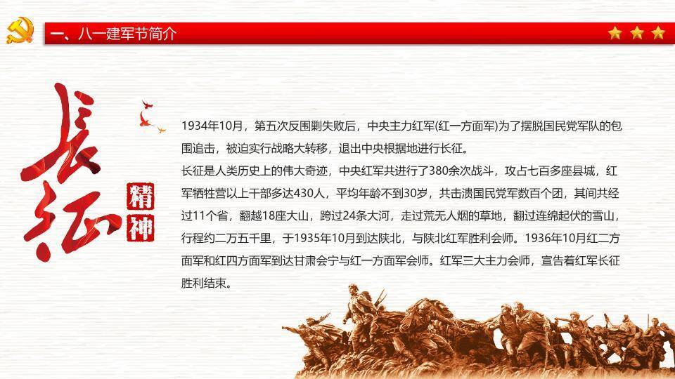 铁血铸军魂八一建军节PPT模板2