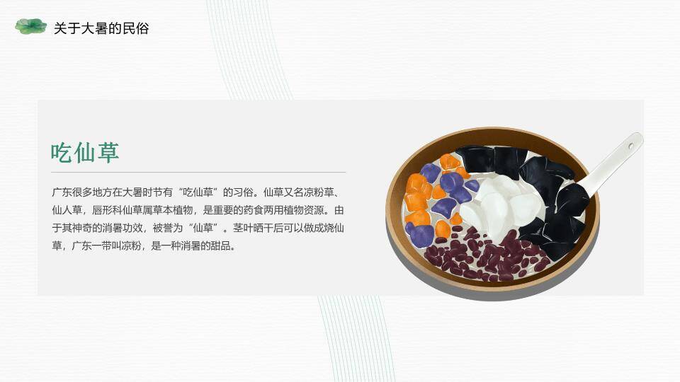 大暑节气荷风送爽PPT模板3