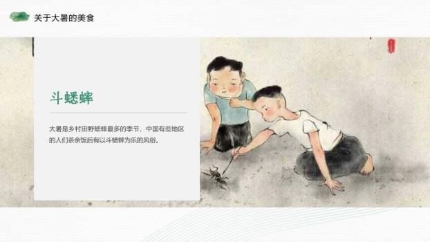 大暑节气荷风送爽PPT模板5