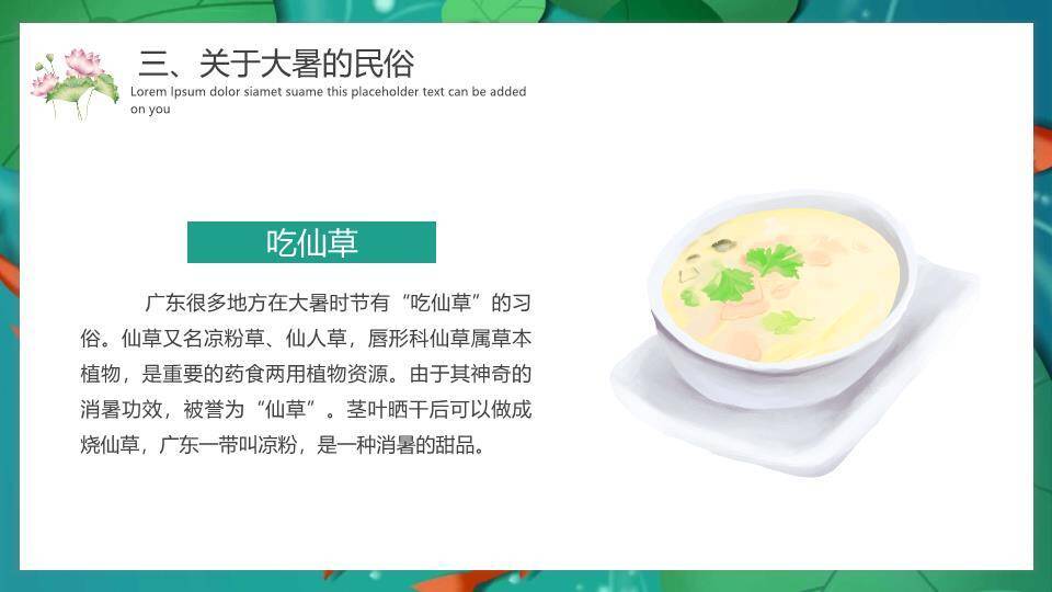大暑节气夏日清凉PPT模板6