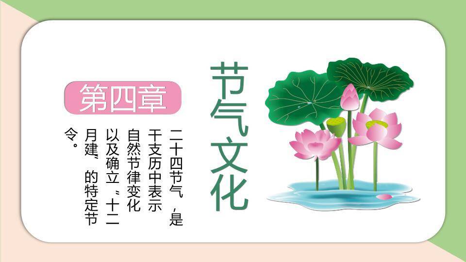 小暑节气荷花初绽PPT模板6