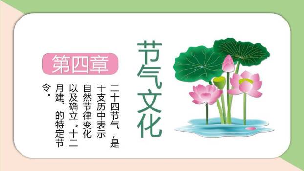 小暑节气荷花初绽PPT模板6