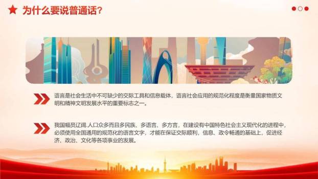 推广普通话奋进征程PPT模板3