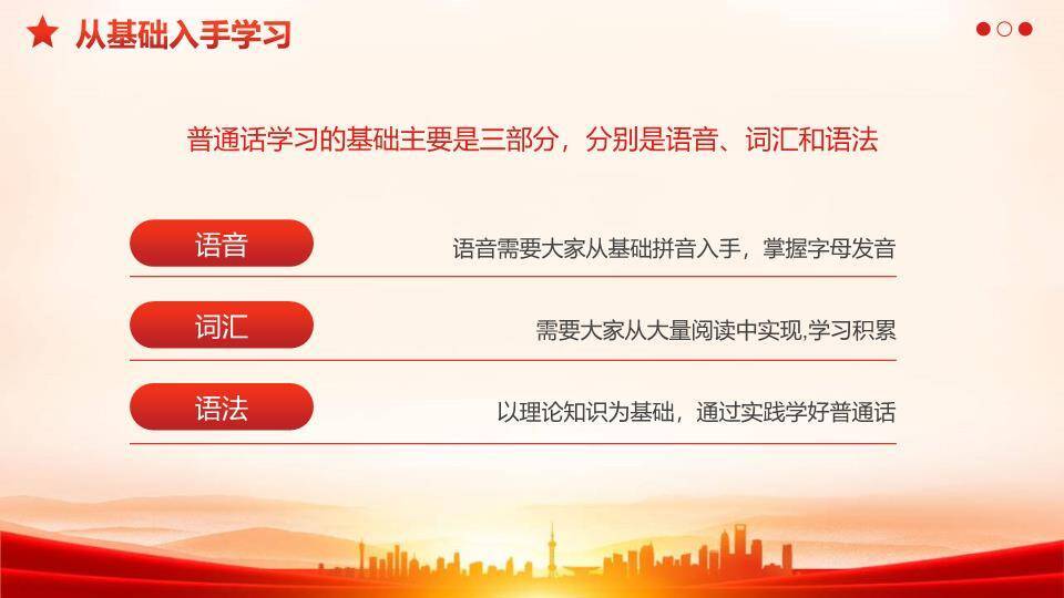 推广普通话奋进征程PPT模板5