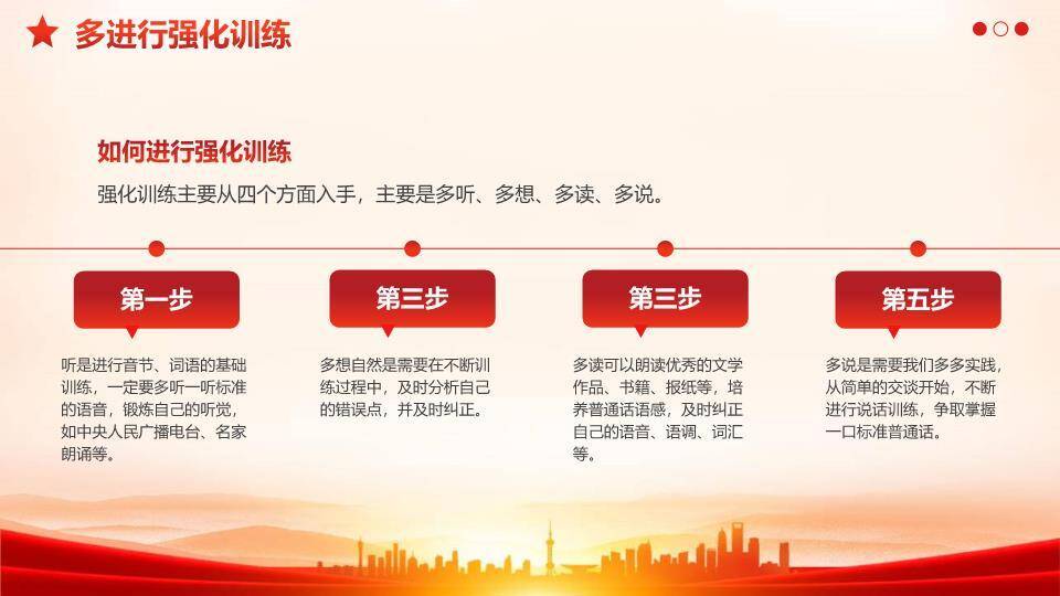 推广普通话奋进征程PPT模板7