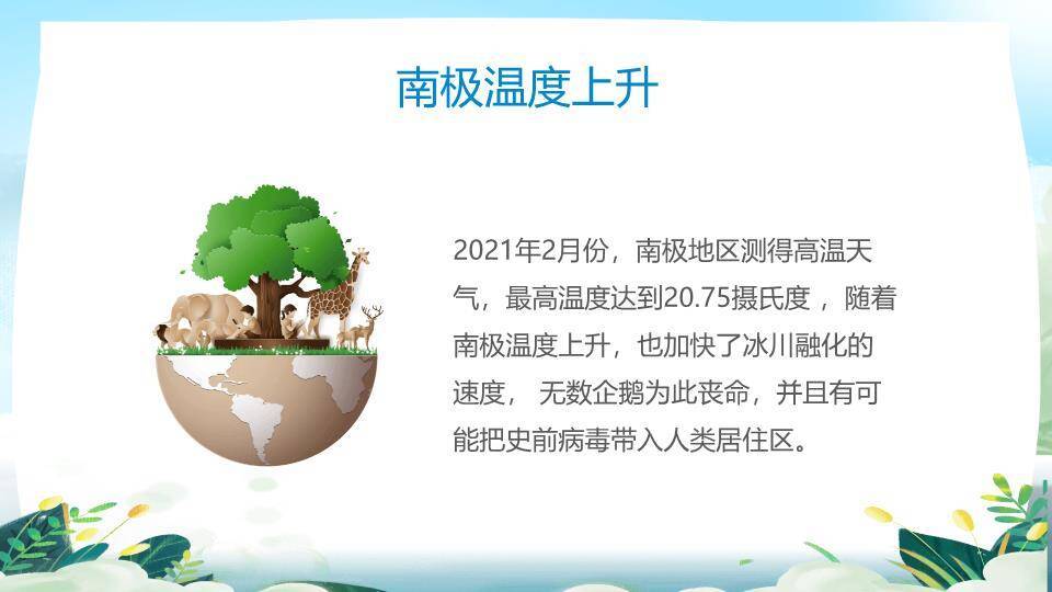 珍爱地球环保行动PPT模板8