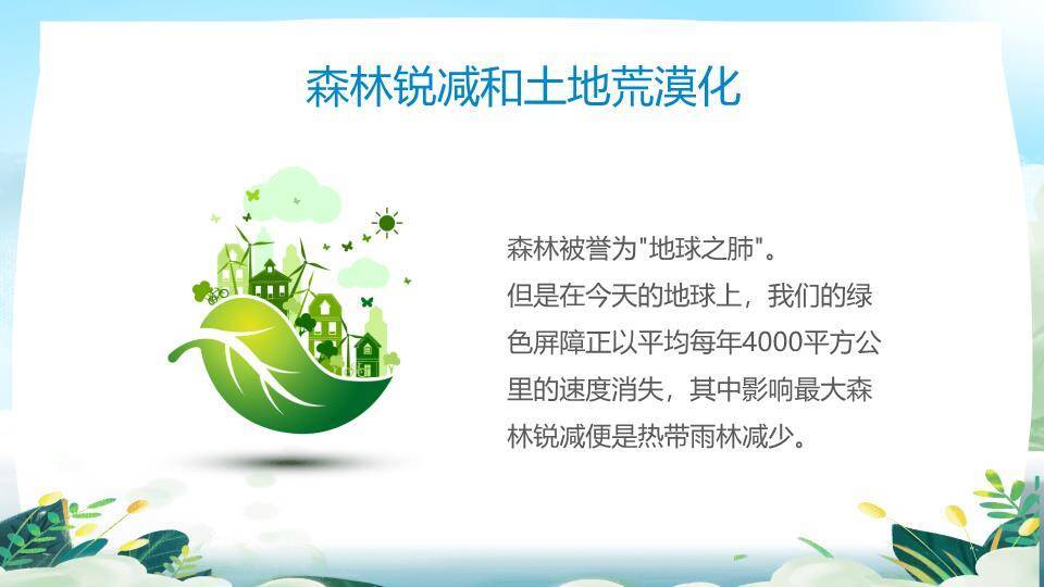 珍爱地球环保行动PPT模板6