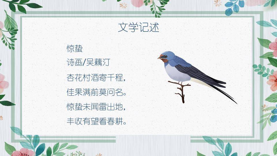 惊蛰春雷唤醒大地PPT模板5