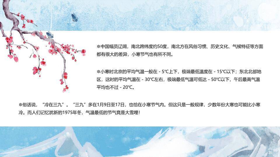小寒节气冬日物语PPT模板1