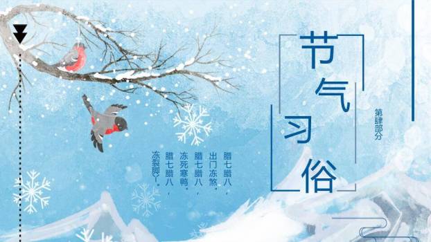 小寒节气冬日物语PPT模板2