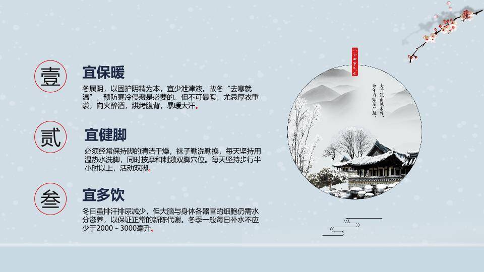 大雪节气雪落江南PPT模板8