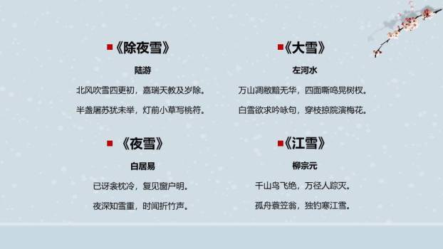 大雪节气雪落江南PPT模板4