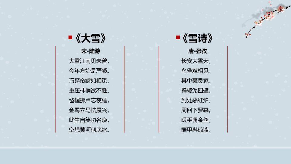 大雪节气雪落江南PPT模板6