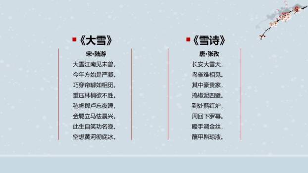 大雪节气雪落江南PPT模板6