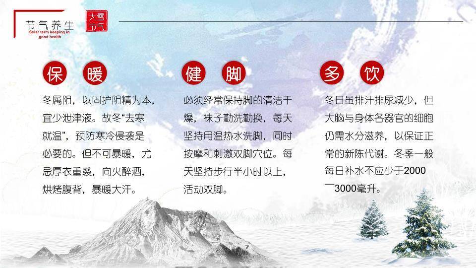 大雪节气夜深听雪PPT模板9
