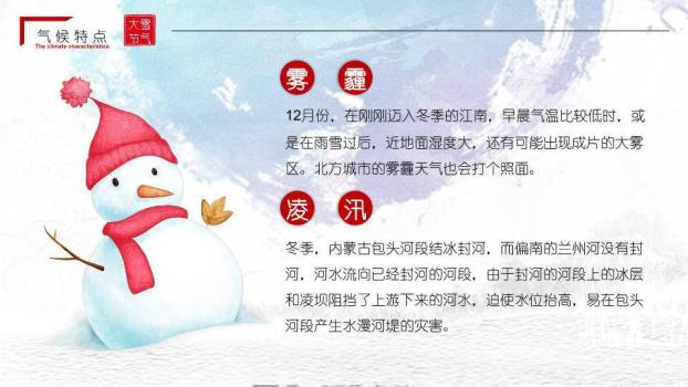 大雪节气夜深听雪PPT模板2