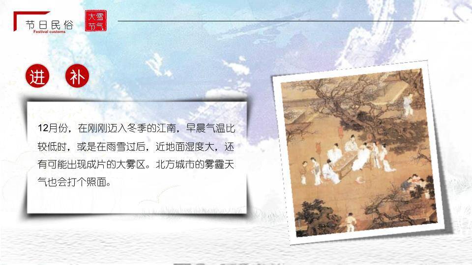 大雪节气夜深听雪PPT模板6