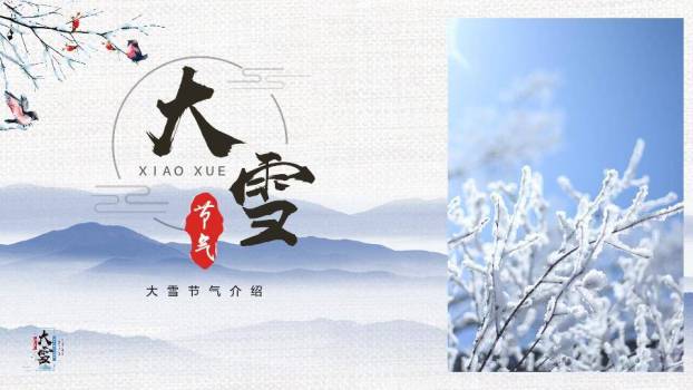 大雪节气自然之美PPT模板0