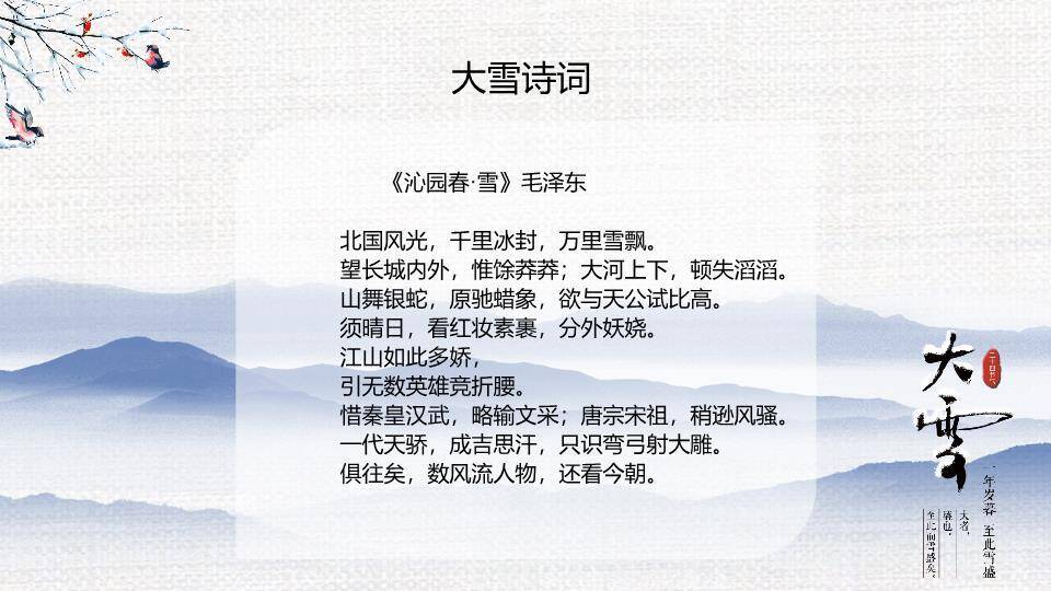 大雪节气自然之美PPT模板3