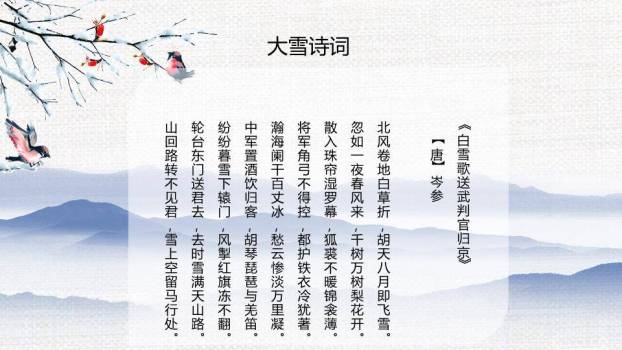 大雪节气自然之美PPT模板4