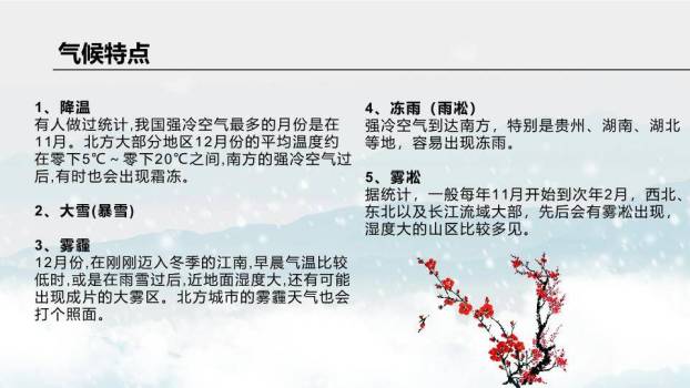 大雪节气红梅映雪PPT模板1